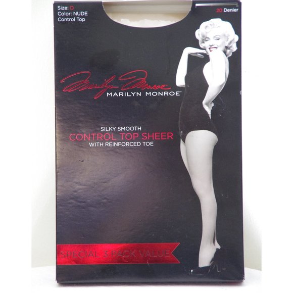Marilyn Monroe Other - ✨2/$35,3/$45,4/$55✨🆕  3 Pairs Marilyn Monroe Pantyhose Sheer in Nude Sz D